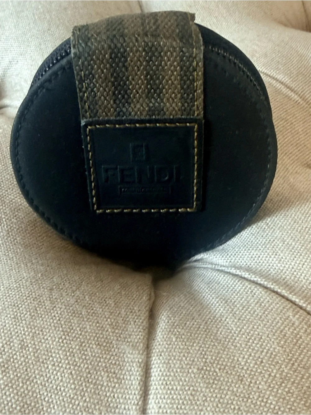 RARE Vintage FENDI Complemento Round Compact Makeup Mirror Case